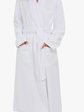 Brand New White MONARCH Unisex Plush Lined Microfiber Bath Robe Size Medium